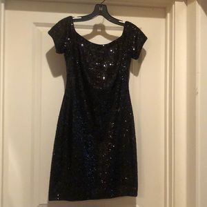 Black sequined party dress
